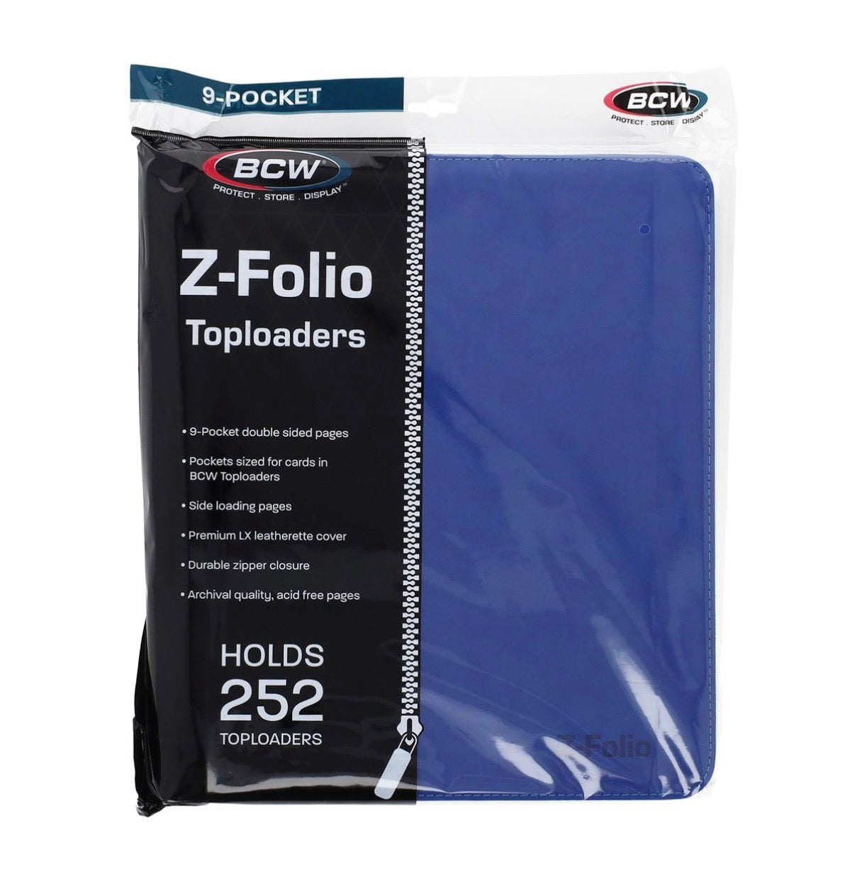 BCW-Z-Folio 9-Pocket LX Album - Toploaders - Blue