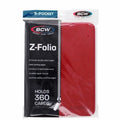 BCW Z-Folio Premium 9 Pocket Binder - Holds 360 Cards with Premium LX Leatherette Cover & Durable Zipper Closure for Card Collectors